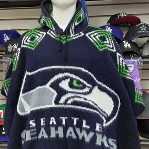 Seattle Seahawks Navy and Green Poncho